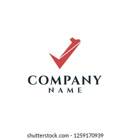 Number one with check mark logo design