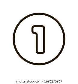 Number One Circle Icon On White Stock Vector (Royalty Free) 1696275967 ...