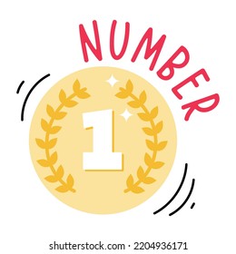 A number one coin flat icon download