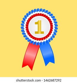 Number one color ribbon vector illustration.