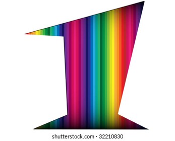 Number one colorful texture vector illustration