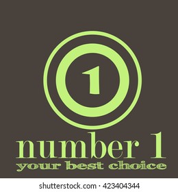 Number one company two color illustration
Round green logo on a gray background