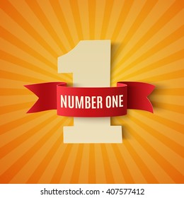 Number One Conceptual Background Red Ribbon Stock Vector (Royalty Free ...
