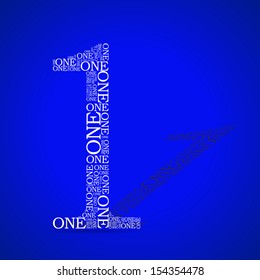 number one created from text - illustration