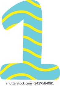 Número uno tan lindo, uno, 1, número 1 para su diseño.