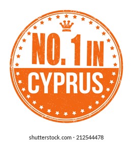 Number one in Cyprus grunge rubber stamp on white background, vector illustration