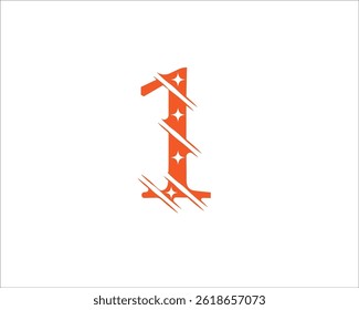 Number one decorated in orange