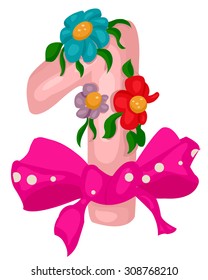 number one, decorative, card