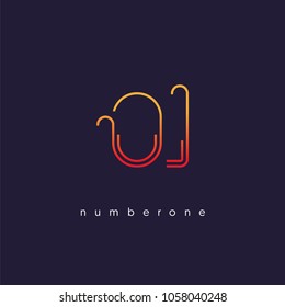 Number one, Digit 1 Logo Icon vector template.