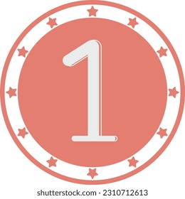 Icono plano de elemento número uno