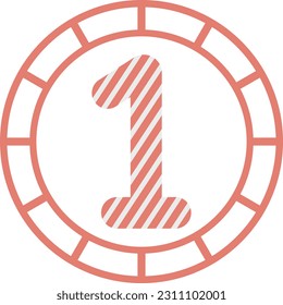 Number One Element Flat Icon