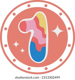 Number One Element Flat Icon