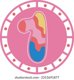 Number One Element Flat Icon