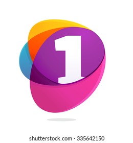 Number one with ellipses intersection. Vector design template elements for your application or corporate identity.
