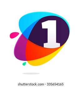 Number one with ellipses intersection. Vector design template elements for your application or corporate identity.