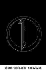 Number one emblem design template