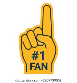 Number One Fan Foam Finger Vector Illustration