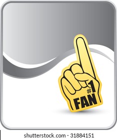 number one fan foam hand on silver background