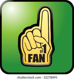 number one fan foam hand on green web button