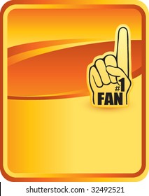 number one fan foam hand on orange background