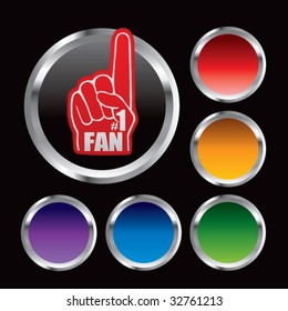 number one fan foam hand on round web button