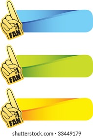 number one fan foam hand on colored tabs