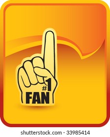 number one fan foam hand on background with rip curl