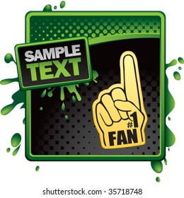 number one fan foam hand on classy modern style grunge template