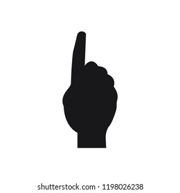 number one finger black symbol on the white background