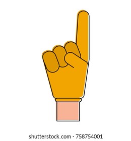 Number one finger foam icon vector illustration graphic design