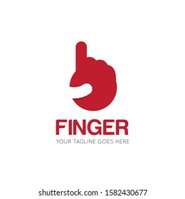 number one finger logo, up with finger icon vector illustration design template