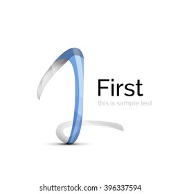 Number one, first logo ribbon design
