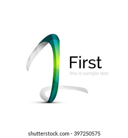 Number one, first logo ribbon design