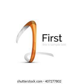 Number one, first logo ribbon design