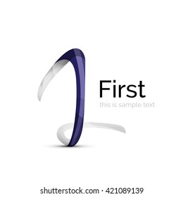 Number one, first logo ribbon design
