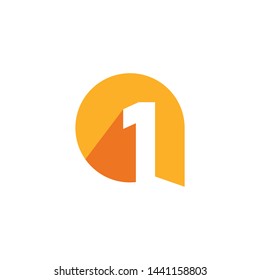 Number One First Modern Symbol Logo Vector 