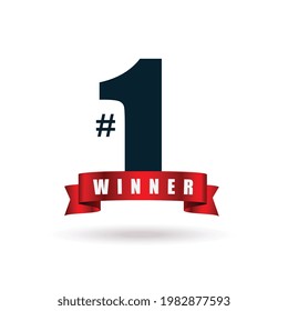 number one first place winner label