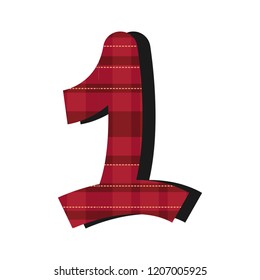 number one font checkered