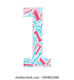 Number one formed with background of the number 1