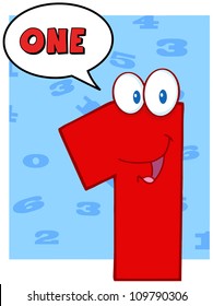 Number One Funny Cartoon Character Speech Stock Vector (Royalty Free ...