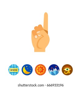 Number one gesture vector icon
