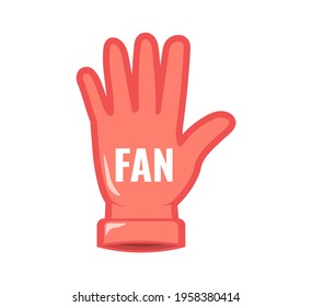 Number One and GO design. Website page and mobile app design. Set of foam hand fingers. Sport supporting sign number one fan. Elements to illustrate sports support. Vector flat illustration, eps 10.