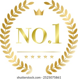 Número uno Material de icono de oro