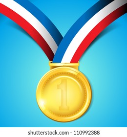 Number One Gold Medal - Vector Illustration