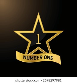 número um projeto vetor dourado
