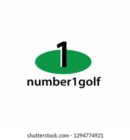 Number one golf logo design vector