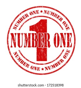 Number one grunge rubber stamp on white, vector illustration