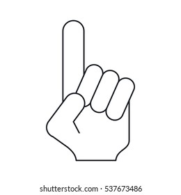 Hand One Finger Pointing Line Icon Stock Illustration 1384978703