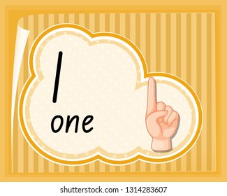 Number one hand gesture guide illustration