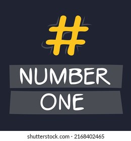 Number One Hashtag Text Vector Illustration Stock Vector (Royalty Free